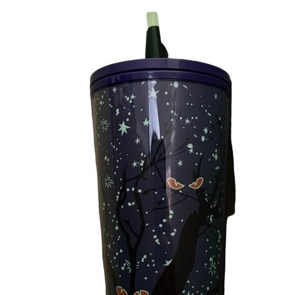 STARBUCKS Fall Cup Glow In Dark Tree spooky Eyes Venti Tumbler 24 oz 2022 Gift - Picture 13 of 14